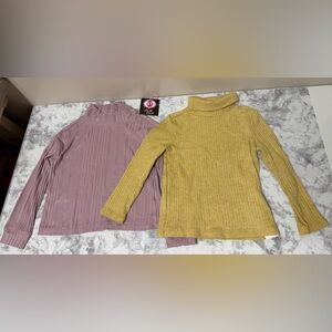 Old Navy Kids Long Sleeve Turtlenecks - Purple and Yellow